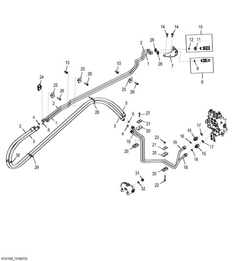 john deere skid steer 3645 hydraulic lines|john deere hydraulic system parts.